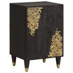 vidaXL Badkamerkast Zwart 38 x 33 x 58 cm Massief Mango Hout, Huis en Inrichting, Verzenden, Nieuw