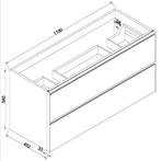 Wastafelonderkast met 2 Laden Wiesbaden Lotus 120x45.2 cm, Huis en Inrichting, Badkamer | Badkamermeubels, Ophalen of Verzenden