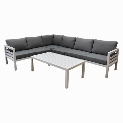 Fabri hoek loungeset 5 delig aluminium wit, Tuin en Terras, Tuinsets en Loungesets, Nieuw, Aluminium, Ophalen of Verzenden