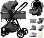 Luxe 3-in-1 Kinderwagen Donkergrijs incl. autostoel, Kinderen en Baby's, Kinderwagens en Combinaties, Overige merken, Met autostoeltje