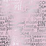 Cadeaupapier Sinterklaas Handlettering Roze - Breedte 70 cm, Diversen, Sinterklaas, Ophalen of Verzenden, Nieuw