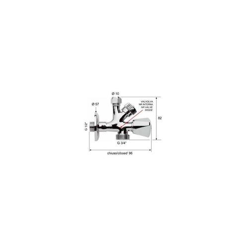 Combinatie Kraantje 1/2 X 3/4 X 10Mm, Doe-het-zelf en Verbouw, Sanitair, Ophalen of Verzenden