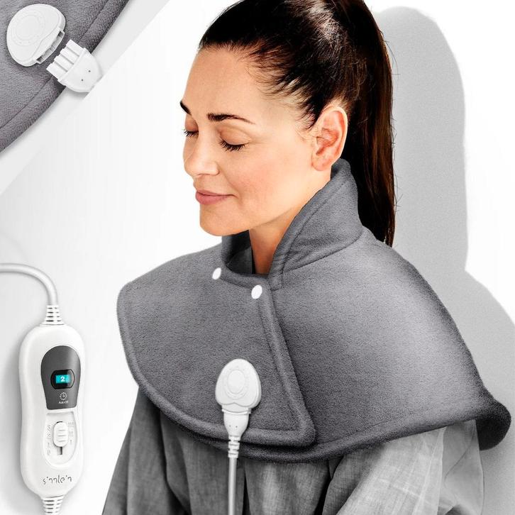 Warmtekussen - Nek en schouder - 3 temperatuurstanden - Grij, Huis en Inrichting, Woonaccessoires | Kussens, Zo goed als nieuw