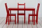 Set Rode Eettafel met Stoelen, Huis en Inrichting, Tafels | Eettafels, Ophalen of Verzenden, Nieuw