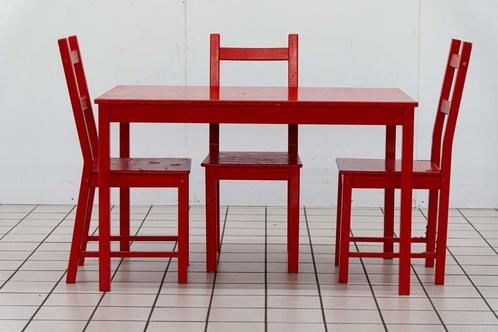 Set Rode Eettafel met Stoelen, Huis en Inrichting, Tafels | Eettafels, Ophalen of Verzenden
