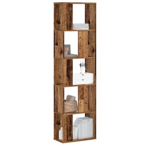 vidaXL Boekenkast 5-laags 45x23,5x162,5 cm bewerkt hout oud, Huis en Inrichting, Kasten | Boekenkasten, Nieuw, Overige houtsoorten