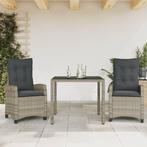 vidaXL 3-delige Tuinset met kussens poly rattan grijs, Tuin en Terras, Tuinsets en Loungesets, 2 zitplaatsen, Nieuw, Tuinset, Verzenden