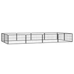 vidaXL Hondenkennel 12 panelen 100x50 cm gepoedercoat staal, Dieren en Toebehoren, Verzenden, Nieuw