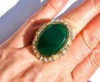 Rachel Zoe stunning Jade green stone cocktail - Verguld -