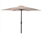 Parasol Taupe Ø300cm voor Tuin en Terras| Opdraai, Tuin en Terras, Parasols, Ophalen of Verzenden, Nieuw