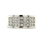 Witgouden Bigli ring met diamant 18 krt, Verzenden, Zo goed als nieuw, Wit, Goud