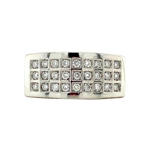 Witgouden Bigli ring met diamant 18 krt, Sieraden, Tassen en Uiterlijk, Ringen, Wit, Zo goed als nieuw, Goud, Verzenden