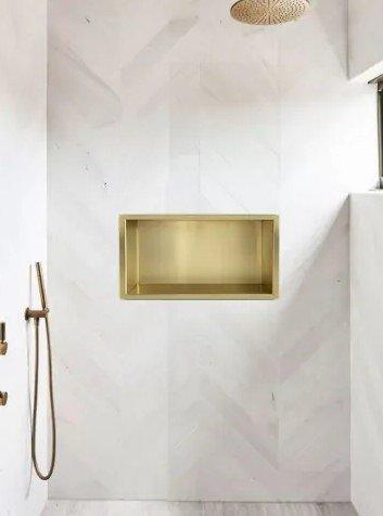 Inbouwnis Salo 30 x 60 x 10 cm geborsteld messing / goud, Doe-het-zelf en Verbouw, Sanitair, Overige typen, Nieuw, Ophalen of Verzenden