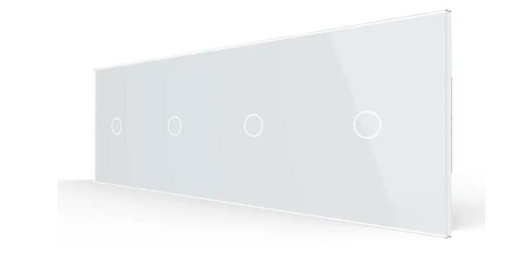 Livolo Touch Schakelaar 1+1+1+1 | Wit | Aan/Uit, Doe-het-zelf en Verbouw, Elektra en Kabels, Schakelaar, Nieuw, Ophalen of Verzenden