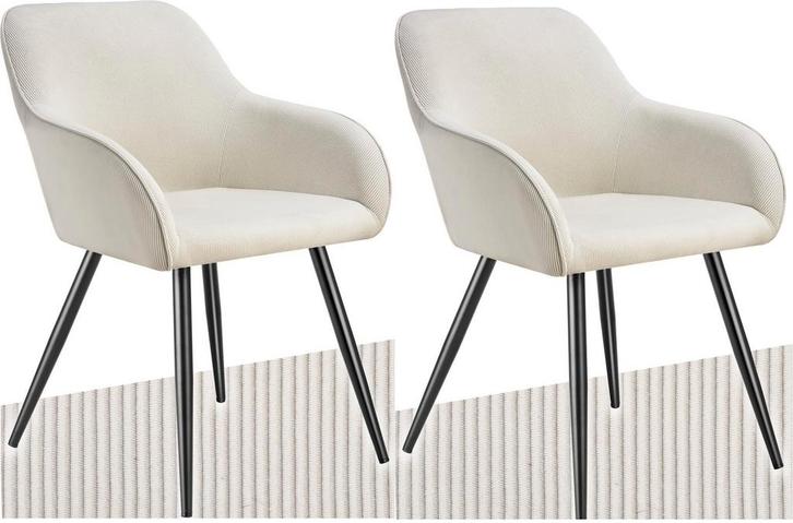 tectake® Eetkamerstoelen Marilyn - Gestoffeerde Stoelen met, Huis en Inrichting, Stoelen, Zo goed als nieuw, Verzenden