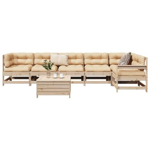 vidaXL 7-delige Loungeset massief grenenhout, Tuin en Terras, Tuinsets en Loungesets, Loungeset, Nieuw, Verzenden