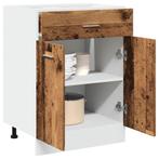 vidaXL Onderkast met lade Lyon 60x46x81,5 cm bewerkt hout, Huis en Inrichting, Keuken | Keukenelementen, Verzenden, Nieuw, Bruin