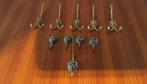 Set kapstokhaken (10) - Leeuw - Messing, Brons - Vintage
