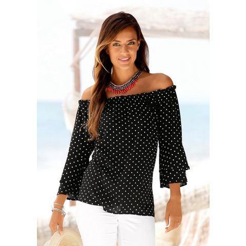Lascana Blouse met carmenhals met stippenprint,, Kleding | Dames, Blouses en Tunieken, Nieuw, Verzenden