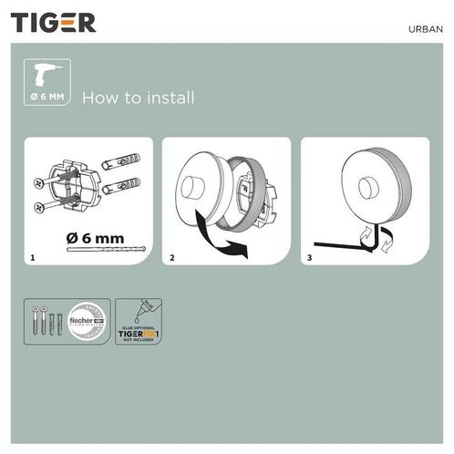 Reserverolhouder Tiger Urban Mat Zwart, Doe-het-zelf en Verbouw, Sanitair, Ophalen of Verzenden
