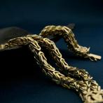 Massief gouden dubbele koningsarmband; Heren | 21 cm, Ophalen of Verzenden, Gebruikt, Overige kleuren, Goud