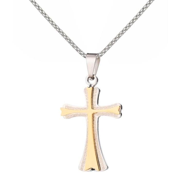 Fako Bijoux - Ketting Met Kruisje Zilver/Goud - Stainless, Sieraden, Tassen en Uiterlijk, Kettingen, Verzenden