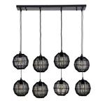 Hanglamp HERMI II 20.0 cm 8-lichts Zwart, Huis en Inrichting, Lampen | Hanglampen, Ophalen of Verzenden, Nieuw, Metaal, 75 cm of meer