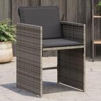 vidaXL Tuinstoelen 4 st met kussens poly rattan grijs, Verzenden, Nieuw, Rotan