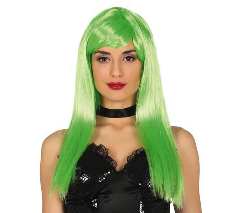 Groene Pruik Pony, Hobby en Vrije tijd, Feestartikelen, Nieuw, Verzenden