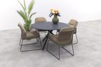 Taste Albano antraciet/Locarno 130 cm. ronde tuinset -, Verzenden, Nieuw, Rvs, Tuinset