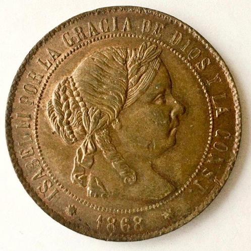 Spanje. Isabel II (1833-1868). 5 Céntimos escudo - 1868 OM -, Postzegels en Munten, Munten | Europa | Niet-Euromunten