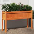 vidaXL Plantenbak met poten 110x31x70 cm grenenhout wasbruin, Tuin en Terras, 100 cm of meer, Verzenden, Nieuw, 60 cm of meer