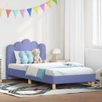 vidaXL Bedframe voor kinderen met hoofdbord Jeans Blauw 90 x, Verzenden, Nieuw, Blauw, Stof