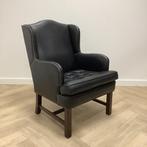 vintage Arne Norell leren fauteuil, zwart, Huis en Inrichting, Fauteuils, Ophalen of Verzenden, Gebruikt, Leer