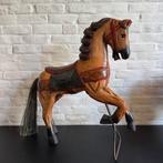 Beeld, Kermispaard - 63 cm - Vintage Polychroom Houten, Antiek en Kunst