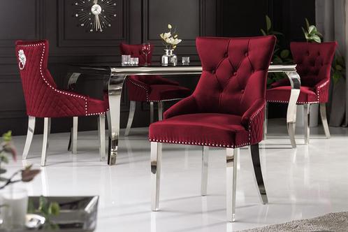 Barokstoel CASTLE DELUXE rood fluwelen leeuwenkop, Huis en Inrichting, Fauteuils, Ophalen of Verzenden
