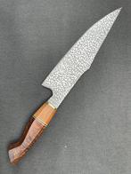 Artisan Patterned Kitchen Knife - Tafelmes - Hout, Staal -