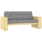 vidaXL Tuinbank met grijze kussens 179 cm geïmpregneerd, Tuin en Terras, Tuinbanken, Verzenden, Nieuw