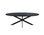 Eiken eettafel Ferris | Ovaal 210 cm | Zwart, Huis en Inrichting, Ophalen of Verzenden, Nieuw