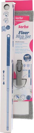 Sorbo Floor Mop Set - RVS Steel - Microvezel Dweil - Steel, Huis en Inrichting, Ophalen of Verzenden, Zo goed als nieuw
