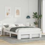 vidaXL Bedframe met hoofdeinde Wit 160 x 200 cm Massief, Huis en Inrichting, Slaapkamer | Bedden, Verzenden, Nieuw, Wit, Hout