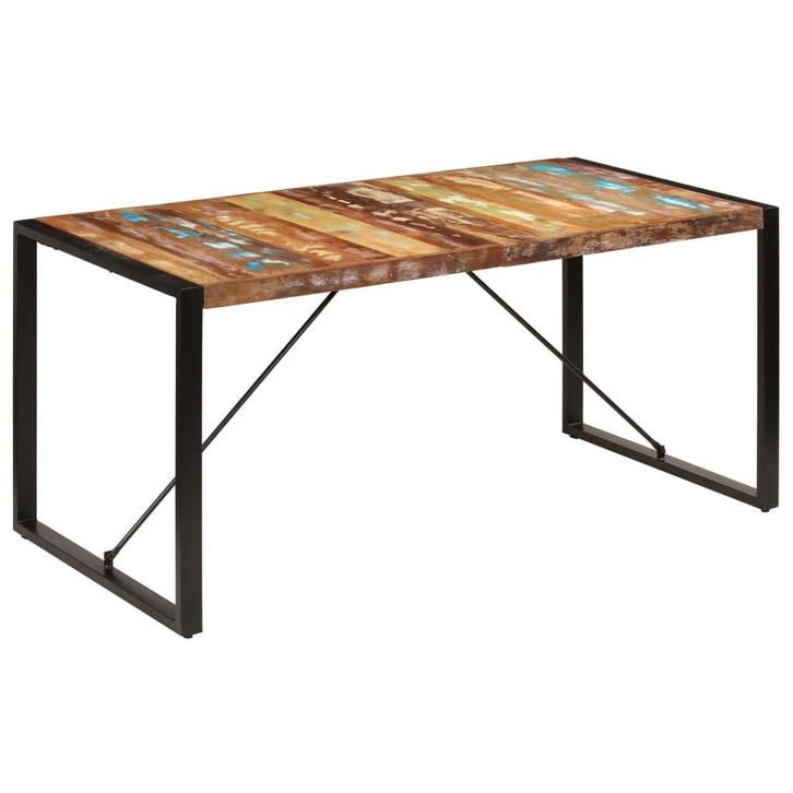 vidaXL Eettafel 160x80x75 cm massief gerecycled hout, Huis en Inrichting, Tafels | Eettafels, Nieuw, Verzenden