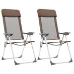 vidaXL Campingstoelen 2 st inklapbaar aluminium bruin, Verzenden, Nieuw