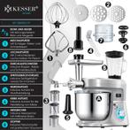 KESSER® 3-in-1 keukenmachine - Kneedmachine - 5,5L - Zilver, Witgoed en Apparatuur, Eierkokers, Verzenden, Nieuw