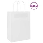 vidaXL Papieren zakjes 250 st met hengsels 21x11x28 cm wit, Verzenden, Nieuw