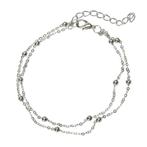 Fako Bijoux® - Enkelbandje - Balletjes Duo - Zilverkleurig, Verzenden, Nieuw