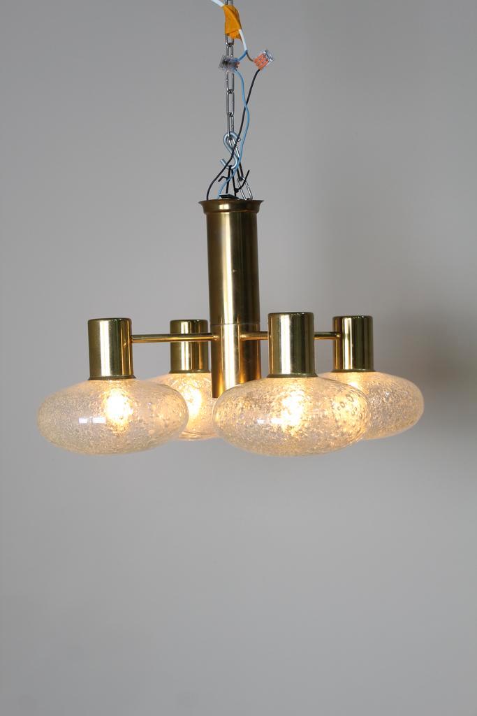 Vintage Doria hanglamp jaren 70, Huis en Inrichting, Lampen | Hanglampen, Gebruikt, Glas, Metaal