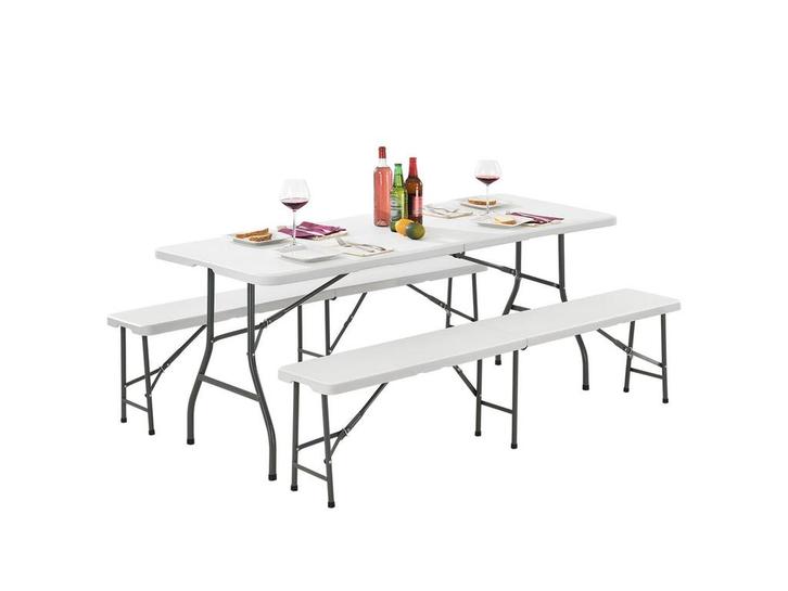 Biertafel / bierbank - 3-delig - inklapbaar, Tuin en Terras, Tuintafels, Nieuw, Verzenden