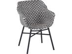 Hartman Delphine Dining Tuinstoel - Zwart/Wit Wicker, Tuin en Terras, Verzenden, Nieuw