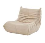 Bean Bag Zitbank Beige - Zitbank Fluwelen Togo Fauteuil Dupe, Verzenden, Nieuw, Eén